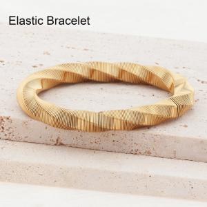 Stainless Steel Gold-plating Bangle - KB184842-SP