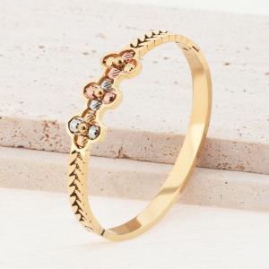 Stainless Steel Gold-plating Bangle - KB184844-SP