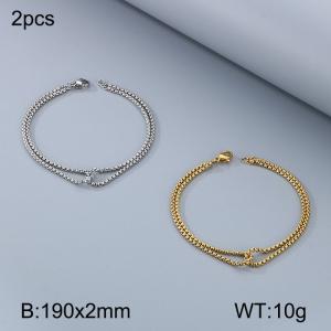 Stainless steel square pearl bracelet - KB184897-Z