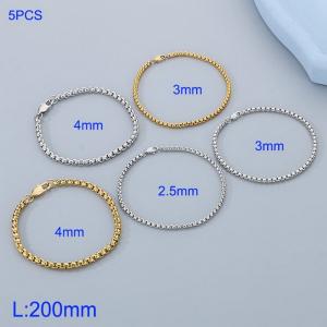 Stainless steel square pearl bracelet - KB185007-Z
