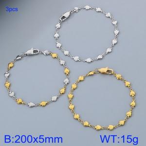 Stainless steel peach heart bracelet - KB185012-Z