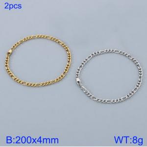 Stainless steel 3:1 polished NK chain bracelet - KB185111-Z