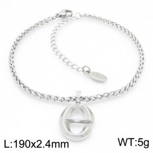 Steel colored stainless steel letter e bracelet - KB185163-Z