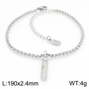 Steel colored stainless steel letter I bracelet - KB185167-Z
