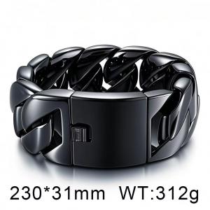 230x31mm Retro Domineering Black Cuban Chain Stainless Steel Jewelry Male Bracelets - KB185268-KJX