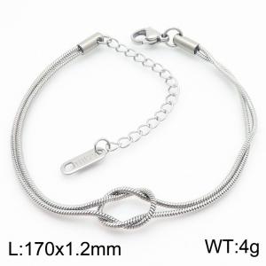 Stainless steel knotted snake bone bracelet - KB185288-Z