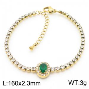 Stainless Steel Stone Bracelet - KB185502-HM