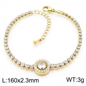 Stainless Steel Stone Bracelet - KB185507-HM