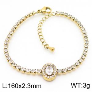 Stainless Steel Stone Bracelet - KB185509-HM