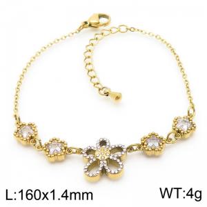 Stainless Steel Stone Bracelet - KB185510-HM