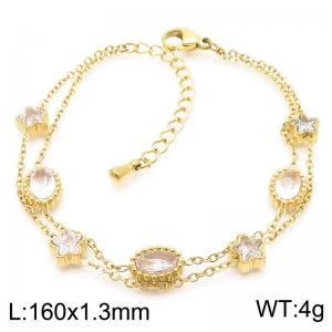 Stainless Steel Stone Bracelet - KB185520-HM