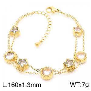 Stainless Steel Stone Bracelet - KB185521-HM