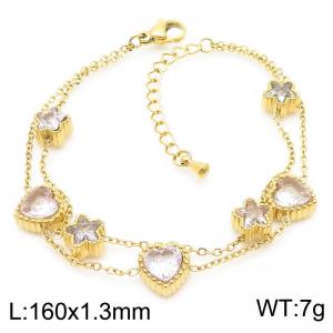 Stainless Steel Stone Bracelet - KB185522-HM