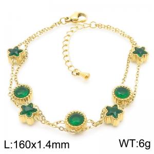 Stainless Steel Stone Bracelet - KB185523-HM
