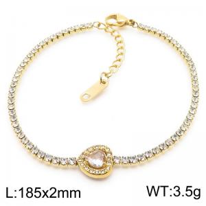 Stainless Steel Stone Bracelet - KB185549-HR