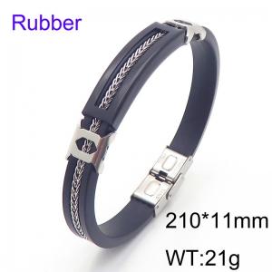 Stainless Steel Rubber Bracelet - KB186185-JZ