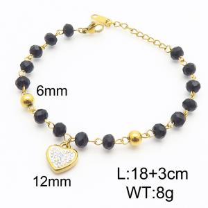 Stainless Steel Crystal Bracelet - KB186192-MW