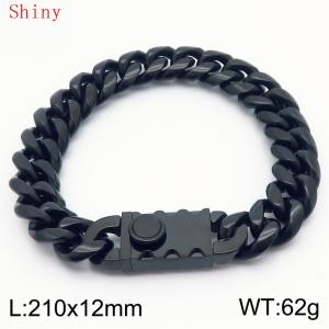 Trendy Jewelry High Quality Titanium Metal Chunky Cuban Link Chain Stainless Steel Heavy Bracelet for Men - KB186213-Z