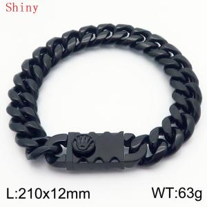 Punk Jewelry High Quality Chunky Cuban Curb Chain Titanium Metal Stainless Steel Heavy Cuban Bracelet - KB186216-Z