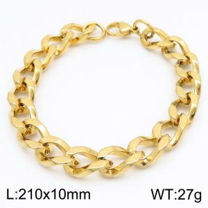 Unisex Gold-Plated Stainless Steel Cuban Style Bracelet - KB1862302-Z