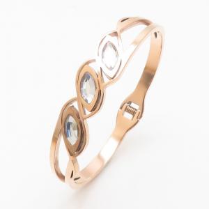 Stainless Steel Stone Bangle - KB186263-WH