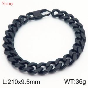 Simple stainless steel four sided polished bracelet - KB186433-Z