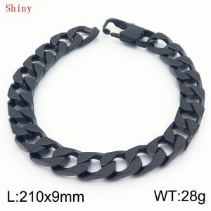 9mm stainless steel minimalist imitation cast chain male buckle bracelet - KB186442-Z