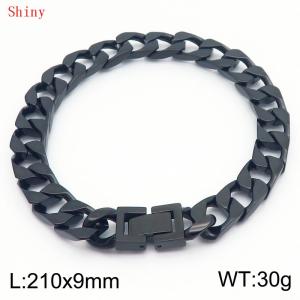 9mm stainless steel minimalist imitation cast chain jewelry buckle bracelet - KB186445-Z