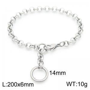 Simple stainless steel circular chain bracelet - KB186448-Z