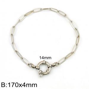 Simple stainless steel square wire chain bracelet - KB186457-Z