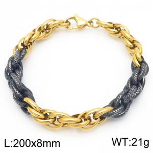 Creative Splicing Stainless Steel Bracelet - KB186472-Z