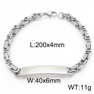 Bent stainless steel emperor chain bracelet - KB186479-Z