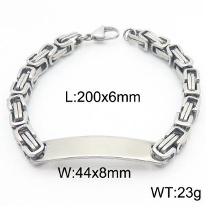 Bent stainless steel emperor chain bracelet - KB186480-Z