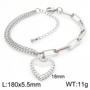 Stainless steel heart-shaped women's mixed bracelet Valentine's Day gift - KB186493-Z