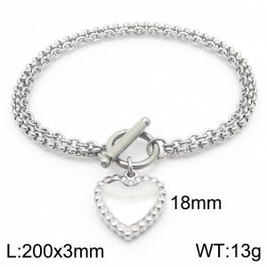 Simple mix and match stainless steel heart-shaped women's bracelet Valentine's Day gift - KB186496-Z