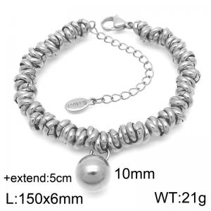 Stainless steel hundred circle bracelet in steel color, wearing a caring and fashionable Korean street style with a fresh and elegant temperament - KB186578-Z