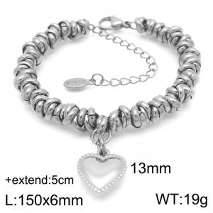 Stainless steel hundred circle bracelet in steel color, wearing a caring and fashionable Korean street style with a fresh and elegant temperament - KB186579-Z