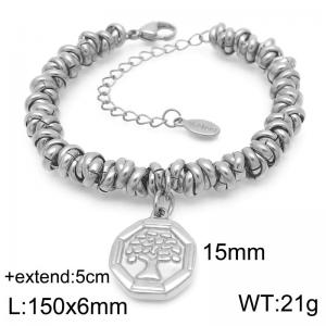 Stainless steel hundred circle bracelet, steel color, wearing Christmas tree, small and fresh temperament style - KB186580-Z