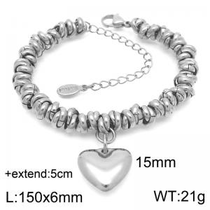 Stainless steel hundred circle bracelet in steel color, wearing a caring and fashionable Korean street style with a fresh and elegant temperament - KB186581-Z