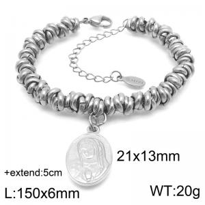Stainless steel hundred circle bracelet, steel color, small and fresh temperament style - KB186582-Z
