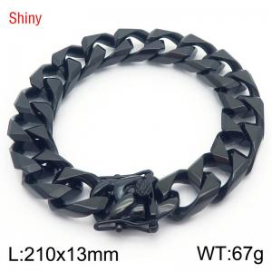 HipHop Cuban Chain Bracelets For Men's Hip Hop Jewelry 18k Black Plated Titanium Cuban Chain Bracelet - KB186589-Z