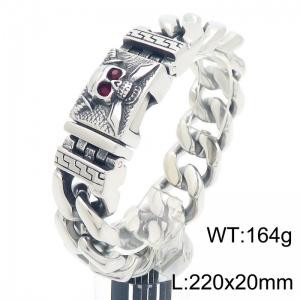Punk Stainless Steel Skull Pattern Cuban Links Bracelet - KB186916-KJX