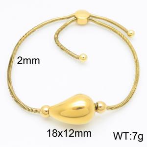 European and American fashion ins style stainless steel snake bone chain string water droplet accessories adjustable size charm gold bracelet - KB186953-KFC