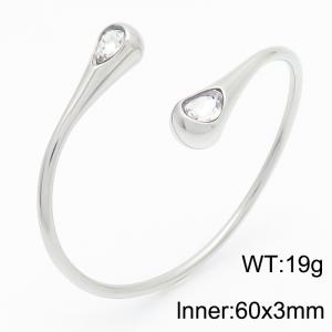 Wholesale Jewelry Water Drop-shaped Adjustable Bangle Titanium Steel High Quality Stainless Steel Open Cuff Bangles - KB186954-GC