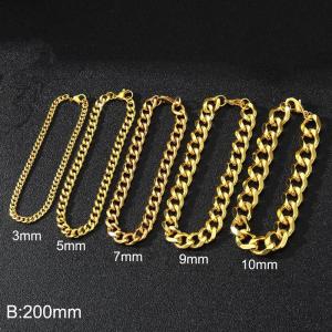 Stainless Steel Gold-plating Bracelet - KB187169-Z