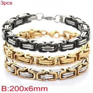 Stainless Steel Gold-plating Bracelet - KB187357-Z