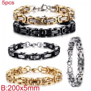 Stainless Steel Gold-plating Bracelet - KB187358-Z