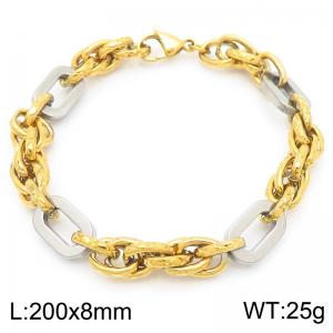 Stainless Steel Gold-plating Bracelet - KB187372-Z