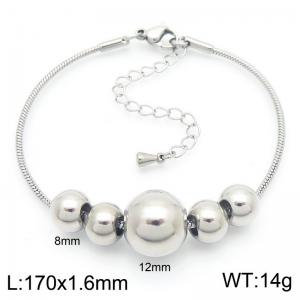 Fashion Jewelry 18k Gold Plated Big Bead Stainless Steel Snake Chain Women Bracelet Ajustable Bracelet - KB187477-Z