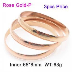 Stainless Steel Rose Gold-plating Bangle - KB187557-LO